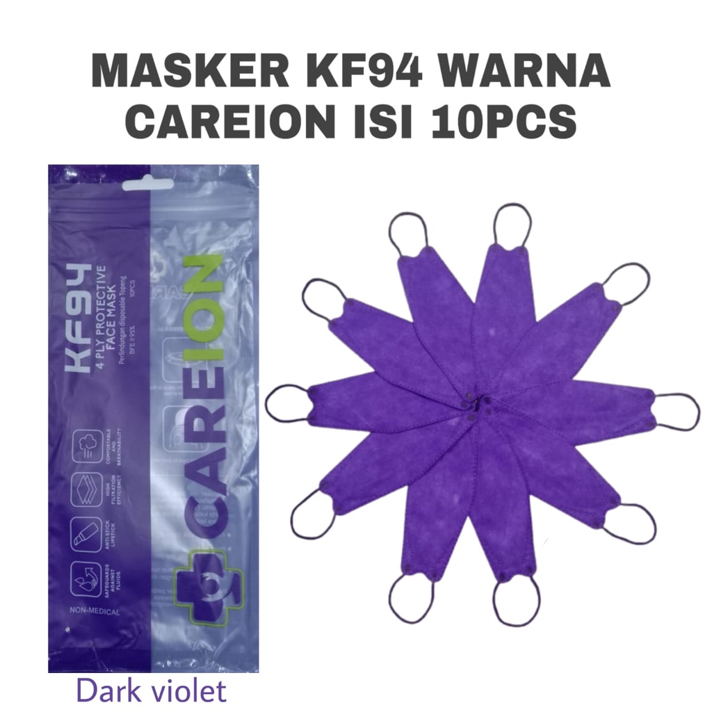 Masker Korea KF94 CAREION isi 10pc Masker KF 94 korea 4ply Masker Korea Warna Disposable Mask