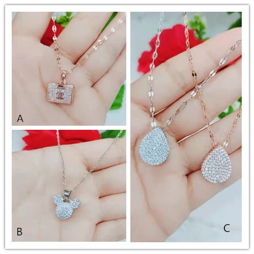 Kalung Titanium Mata Full Perhiasan Fashion A-C