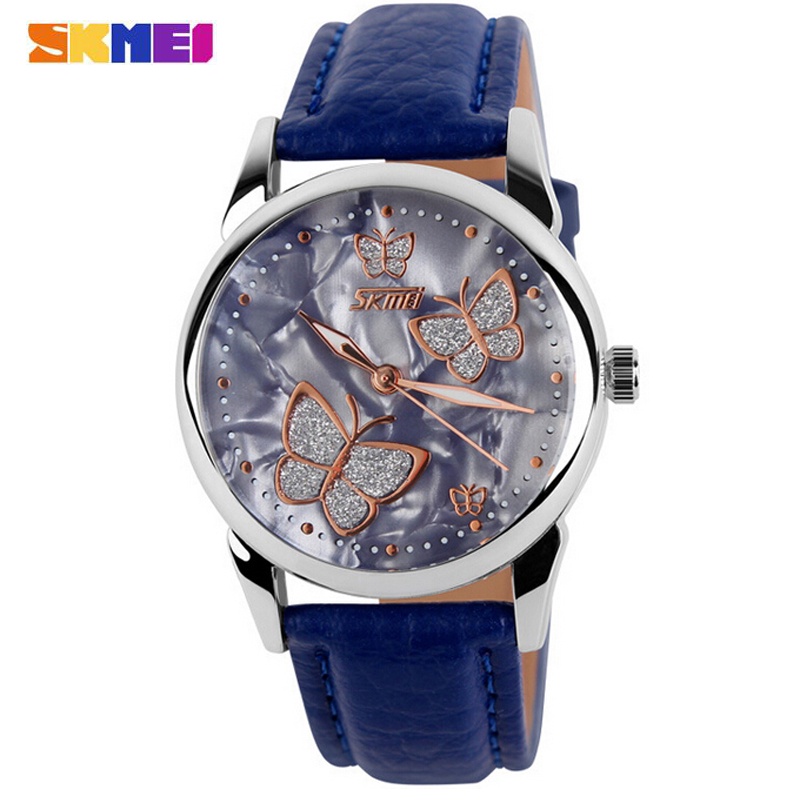 SKMEI 9079 Jam Tangan Wanita Analog Tali Kulit WATCHKITE WKOS