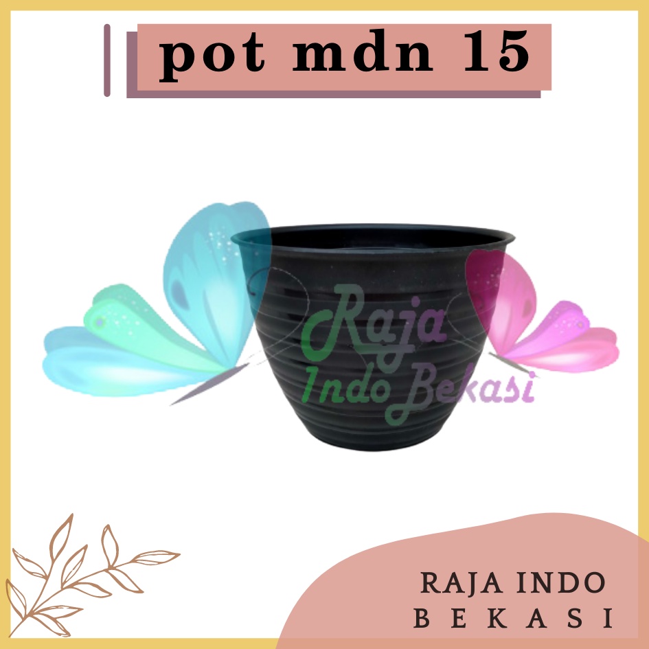 Pot Tawon Mdn 15 Cm Hitam Motif Tawon - Pot Plastik 15CM Vas Bunga Hias Bukan Pot Tawon Putih Madu