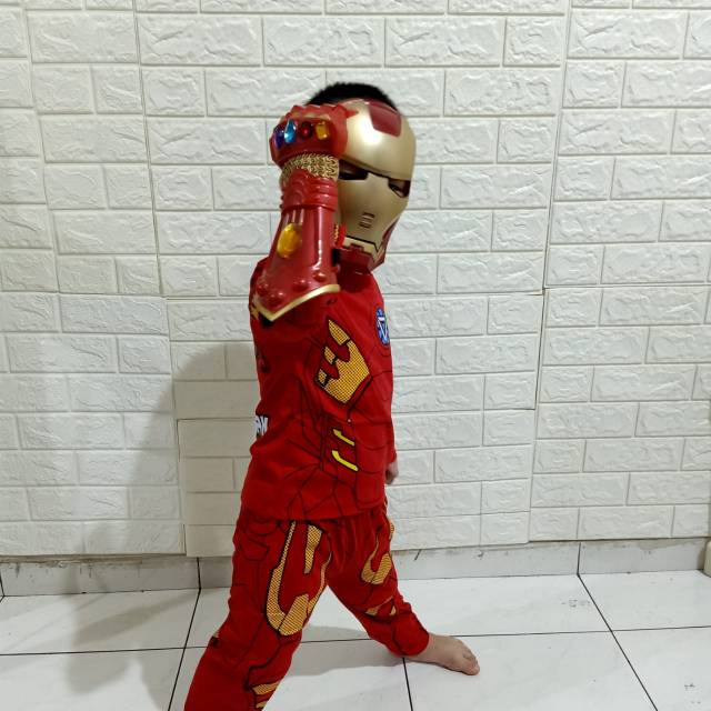 Kostum baju anak iron man tangan thanos infinithy war kostum iron man gratis topeng