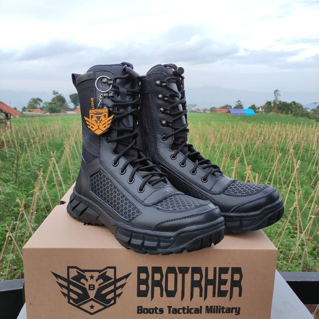 SEPATU PDL TALI PUTAR BROTHER SARANG TAWON KULIT ASLI SEPATU PDL DINAS TNI POLRI SECURITY SATPAM