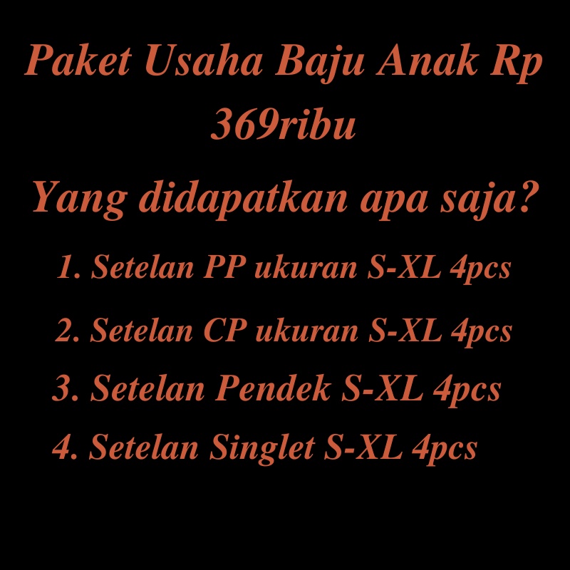 Paket Usaha Baju Setelan Anak-anak