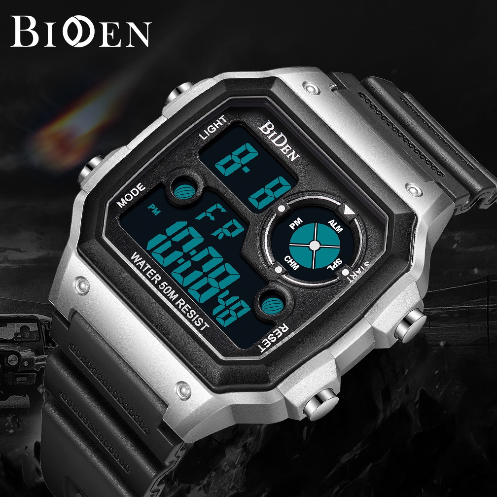 Biden 001 Jam Tangan Pria Digital Sport LED Watch Original Water Resistant 30 Meter