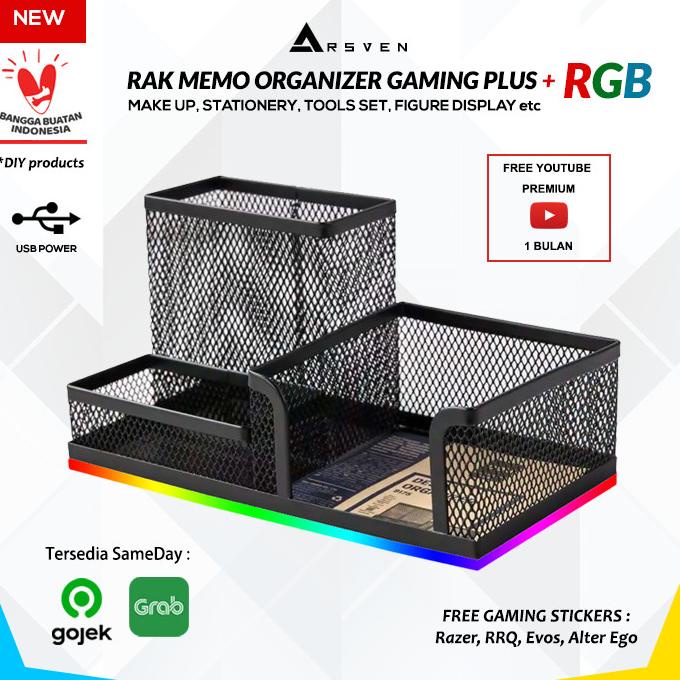 

OPEN RESSELER Stand Rak Desk Gaming Organizer RGB/Alat Tulis Desk Stationary DIY