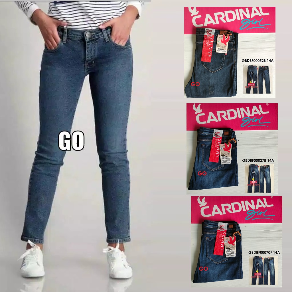 BB 31 CELANA JEANS CARDINAL Extra Size Soft Jeans Pensil Mama Size Celana Panjang Perempuan Ladys