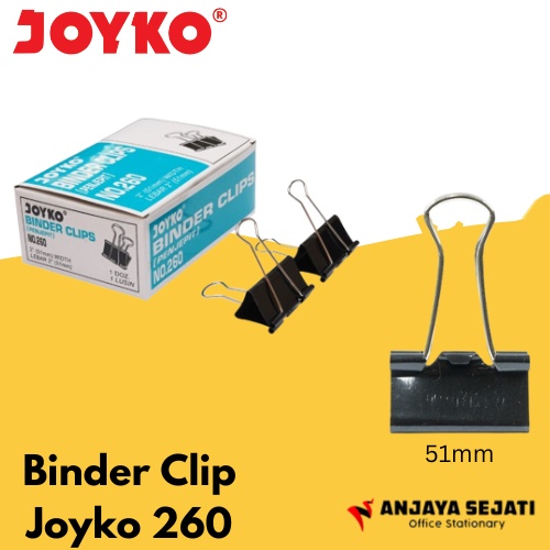 

Binder Clip Joyko 260 | Penjepit Kertas | Isi 12pcs