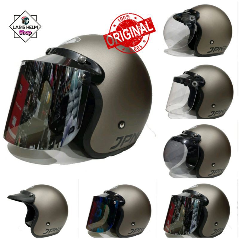 Helm Bogo Jpn Retro  ABU GRANITO DOFF Pria Wanita Dewasa