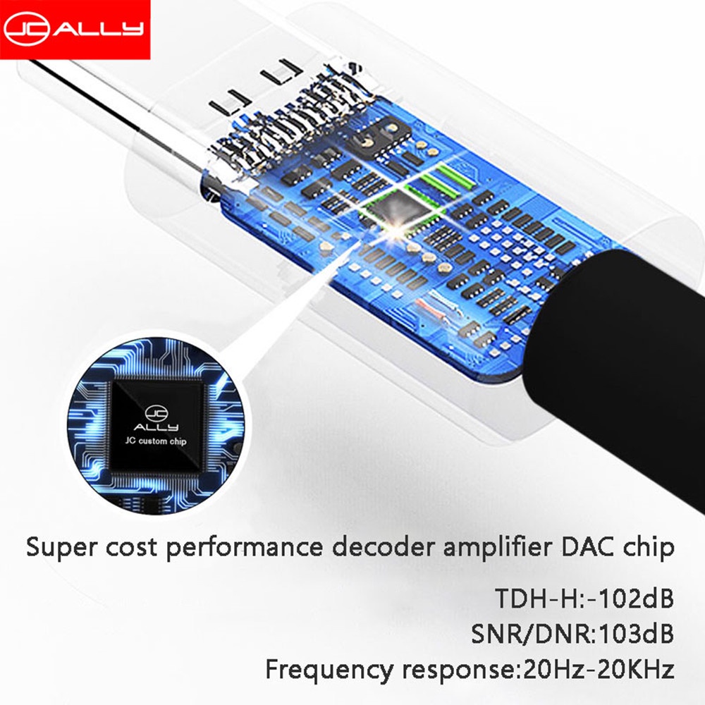 Jcally JM08C High Performance DAC decoder Amplifier Tipe C Ke Adaptor 3.5mm Untuk Ponsel Android