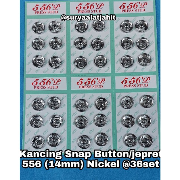 Kancing jepret 556 (14mm) Nickel 1lbr@36set =rp.26.000/1lbr