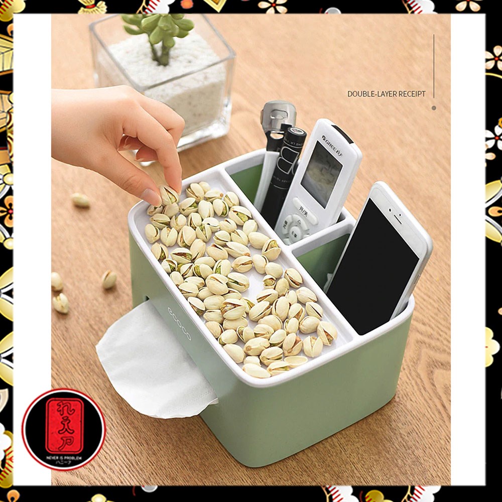 ECOCO Storage Box Kotak Penyimpanan Office Desk Case Organizer - E1602 - Gray