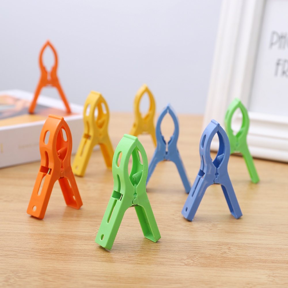 8pcs Klip Pengering Pakaian Bahan Plastik Warna-Warni Tahan Angin
