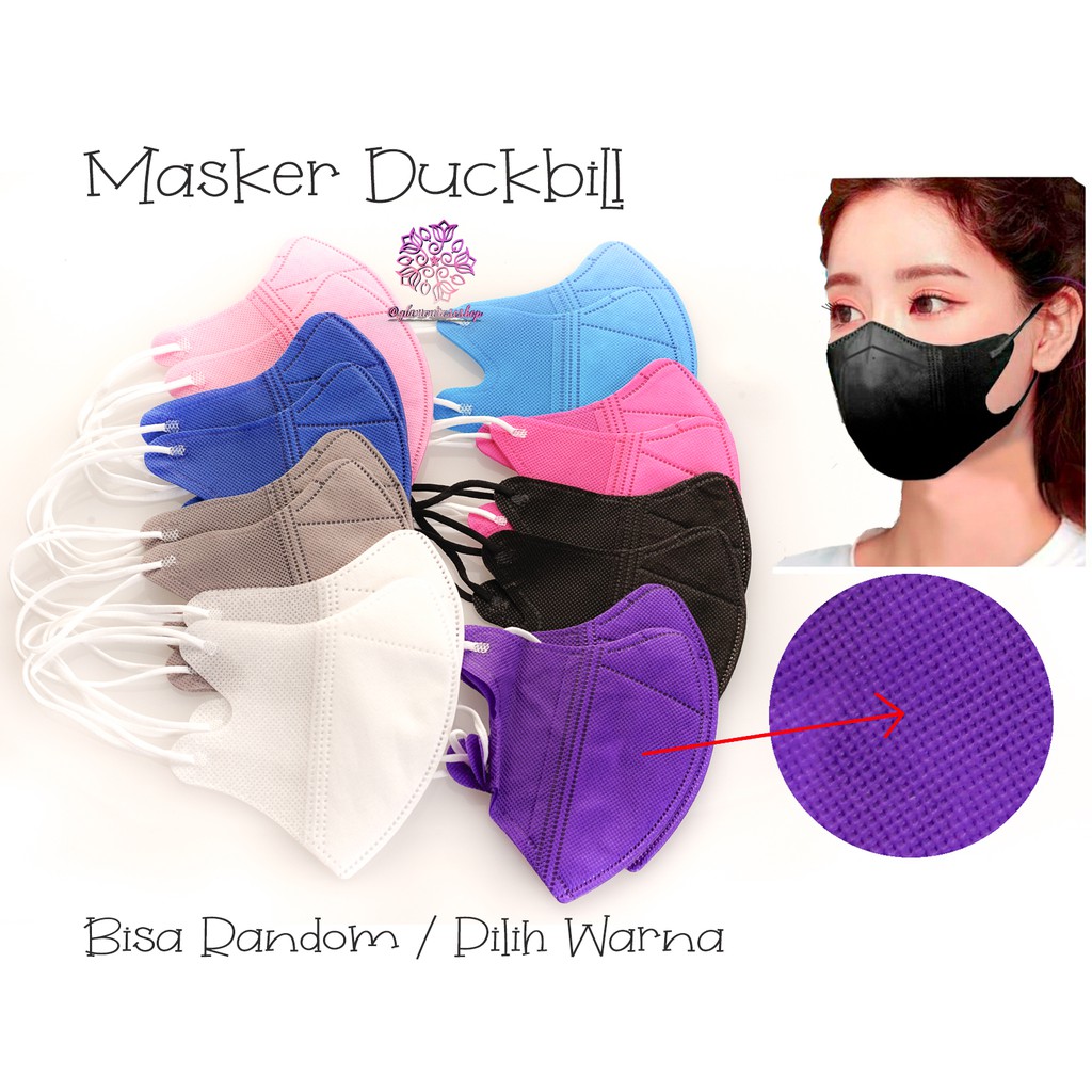 Masker Fashion Duckbill Masker Earloop 3ply Lembut Kualitas Premium tidak sesak ( Pilih / Random )