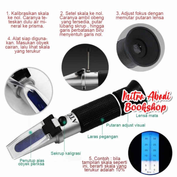 Refractometer 2 in 1 Brix Salinity / Alat Ukur Kadar Gula dan Garam