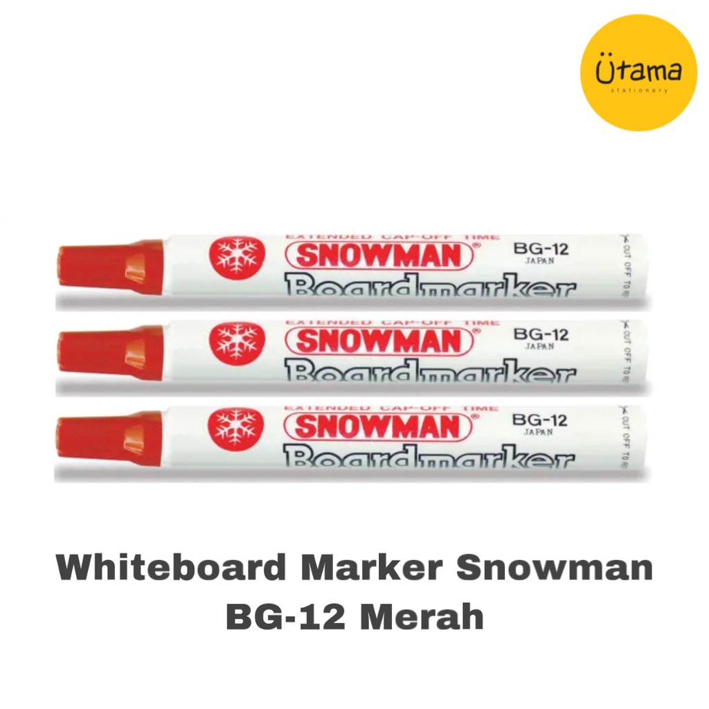 

Spidol White Board Snowman BG-12 MERAH/Spidol Papan Tulis RED/BoardMarker/BG12 (Grosir 6pc @7.250)