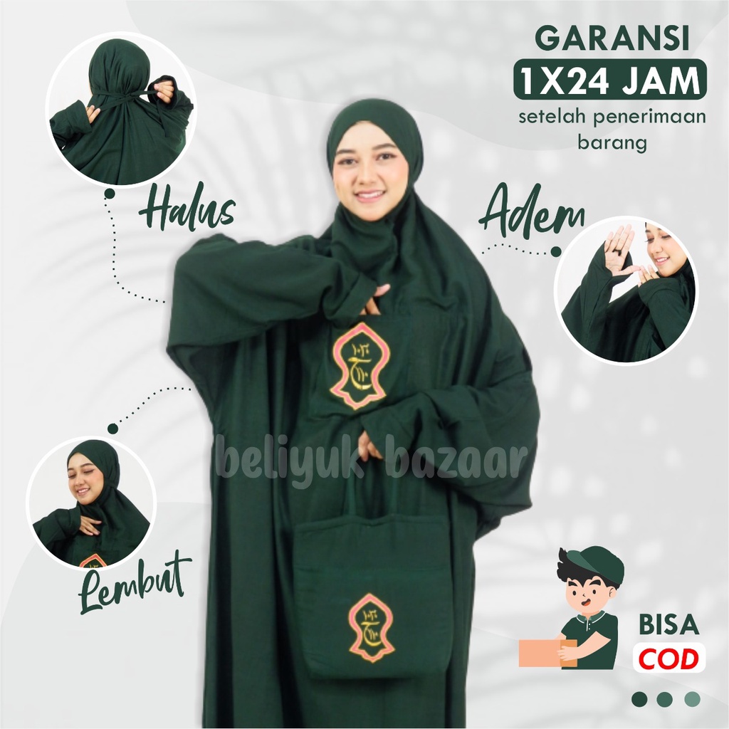 Mukena Hadramaut Terusan Bali Terompah Polosan Warna Mukenah Dewasa adem lembut halus Jumbo Rayon 5 Warna