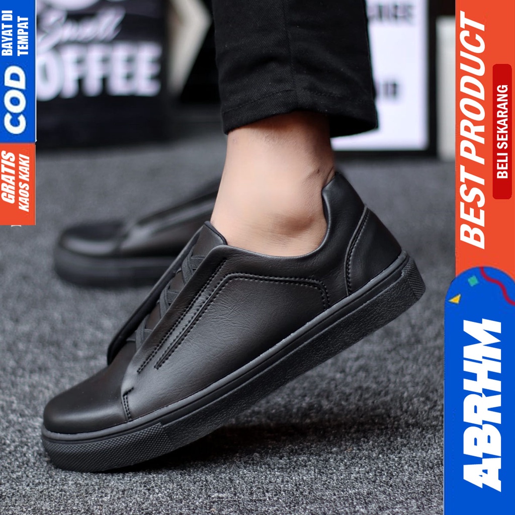 Abrhm Tajima - Sepatu Sneakers Casual Pria Kerja Santai Hitam