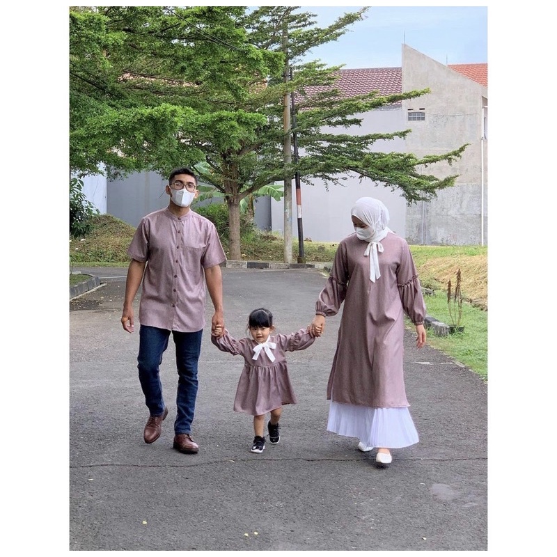 ARRUMI BAJU COUPLE SARIMBIT KELUARGA MUSLIM KOKO AYAH ANAK TUNIK IBU ANAK PEREMPUAN MIRANDA TUNIK