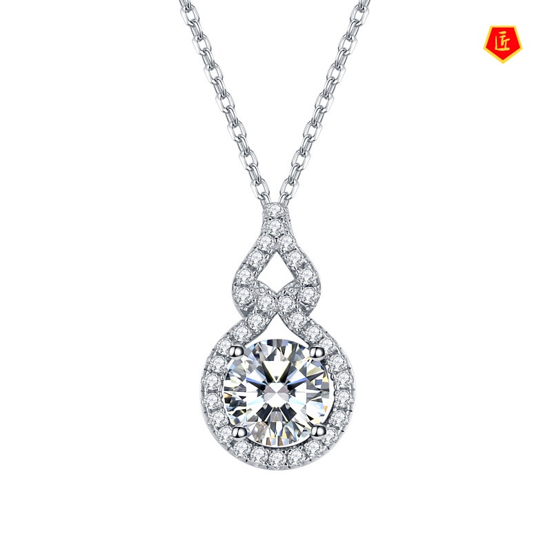 [Ready Stock]Moissanite Pendant Women's Classic Fashion Gourd Necklace