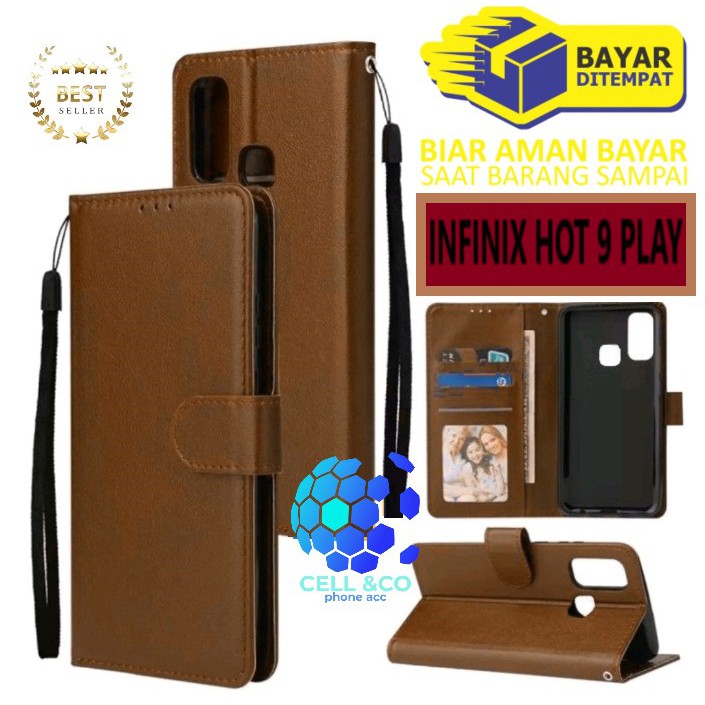 Flip cover INFINIX HOT 9 PLAY Flip case buka tutup kesing hp casing hp flip case leather wallet