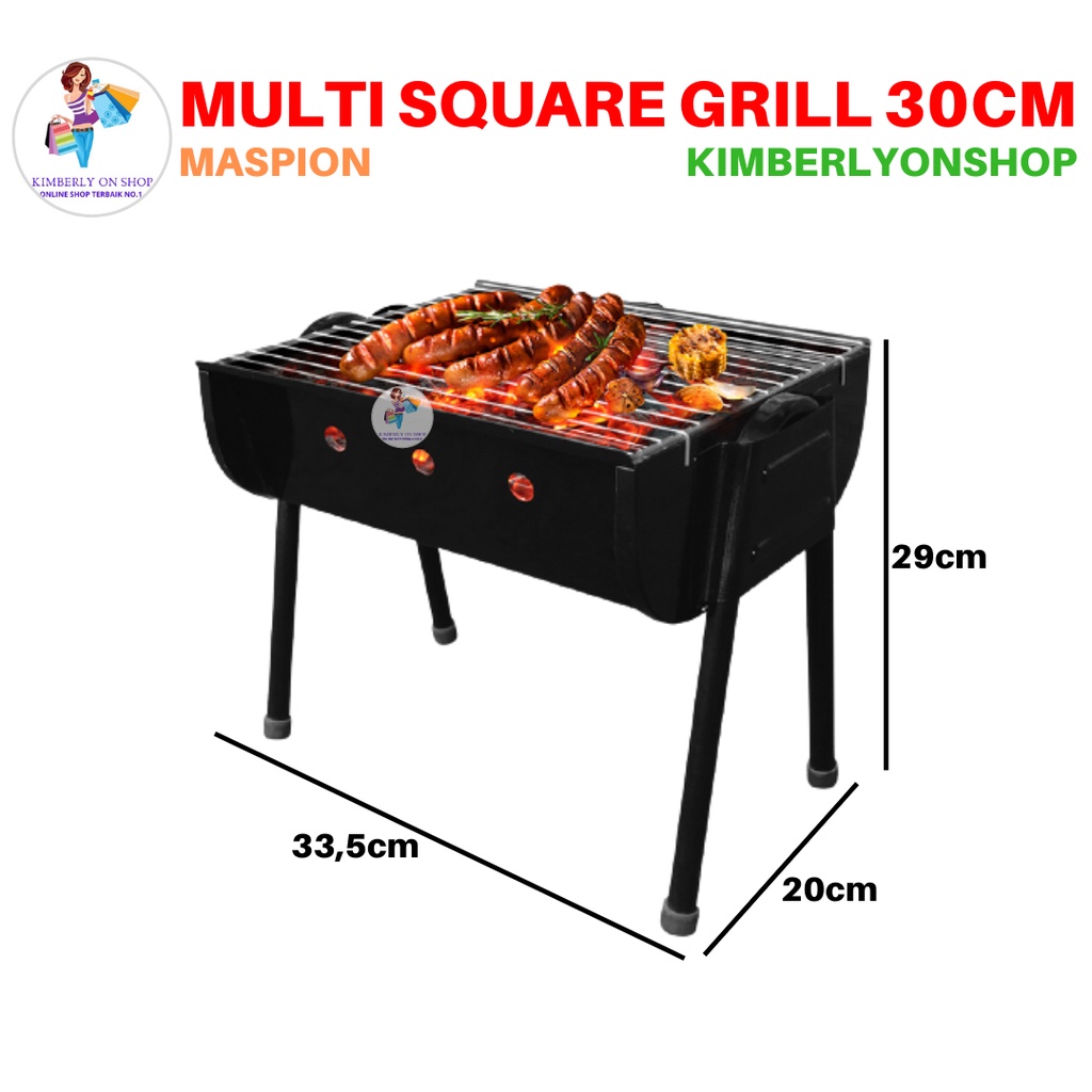 Alat Bakar BBQ Panggangan Portable Multi Square Grill 30 cm Maspion