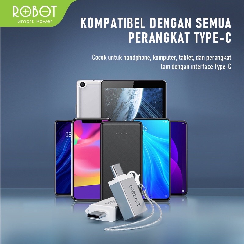 OTG ROBOT RT-OTG Type C/Micro to USB 3.0 Small Portable Alumunium Case-Garansi 1 Tahun