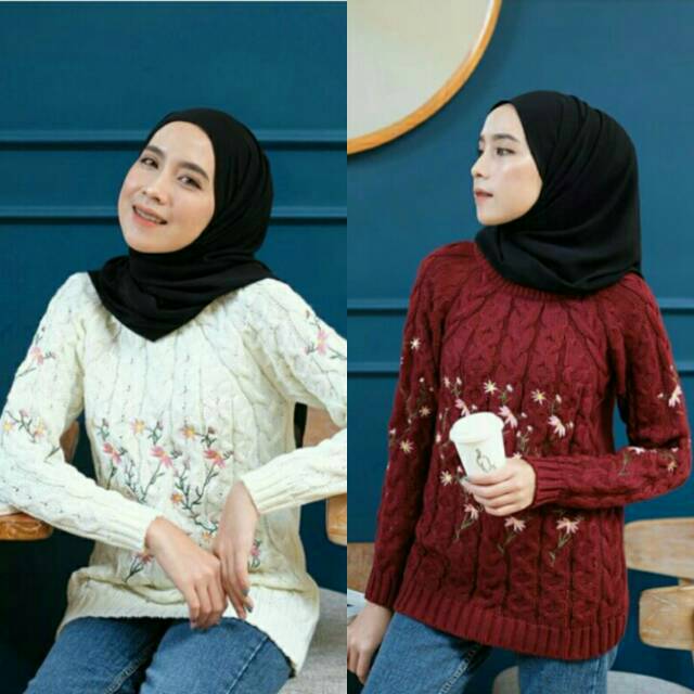 Viona Sweater gonegani | sweater gonegani | Maroon | sweater Gonegani