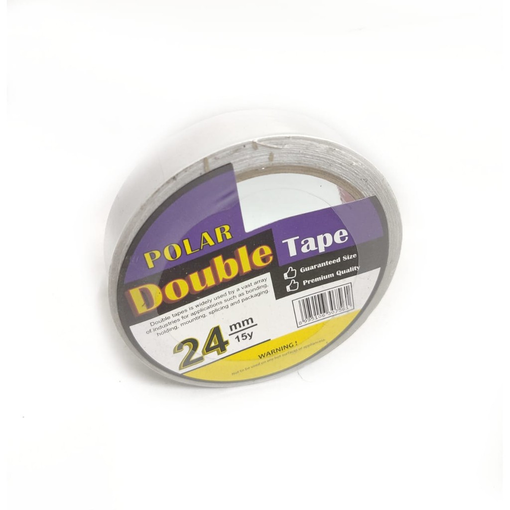 DOUBLE TAPE SOLASI SOLATIP 24 MM 15 Y SELOTIP 2 SISI KUALITAS BAGUS MURAH POLAR