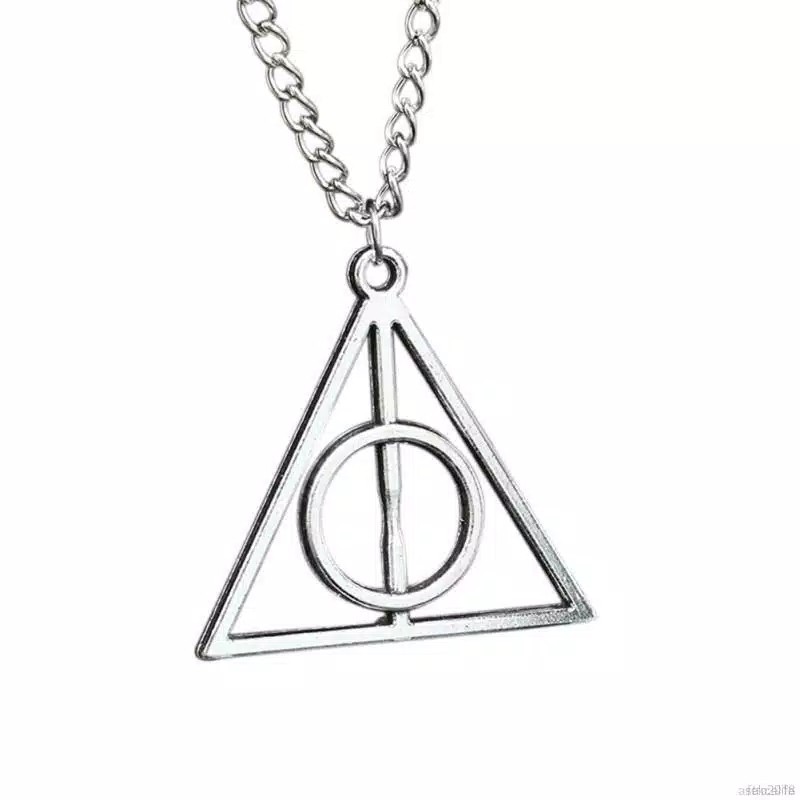 Kalung Rantai Bandul Segitiga /Lingkaran Ala Harry Potter / Vintage untuk Wanitaforeveryoung.co.id