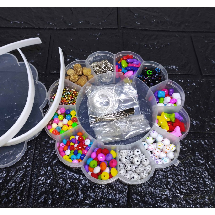 DIY Lacing Beads Jewelry -Starter Kit Bahan Gelang,Kalung,Anting,Bando