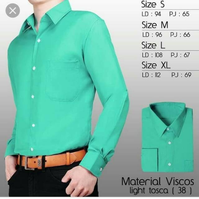 Kemeja formal polos pria warna tosca muda