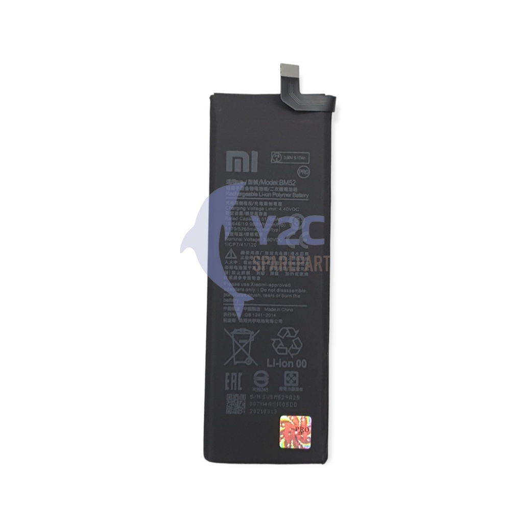 BATERAI XIAOMI MI NOTE 10 / MI NOTE 10 PRO / MI NOTE 1-0 LITE / BM52 ORIGINAL OEM / BATRE BATERE BATRA BATREI