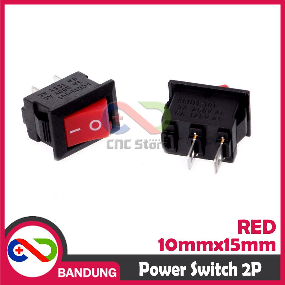 ROCKER SWITCH SAKLAR POWER KCD11 10X15MM 250V 3A 125V 6A AC 2 PIN SPST