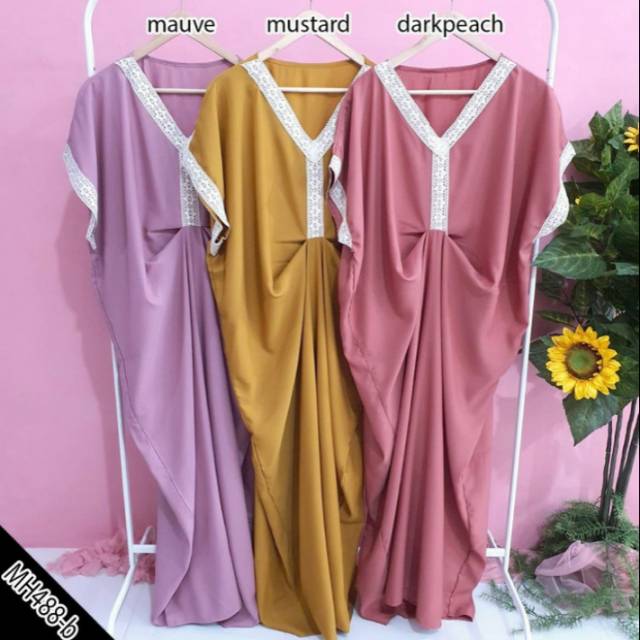 Nara Kaftan cantik simple elegant kaftan mewah baju muslim gamis lebaran