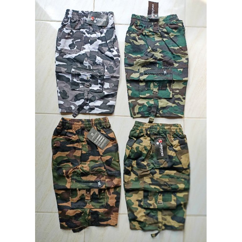 Paket 4 pcs Celana Pendek Anak Army Loreng Tanggung Cargo