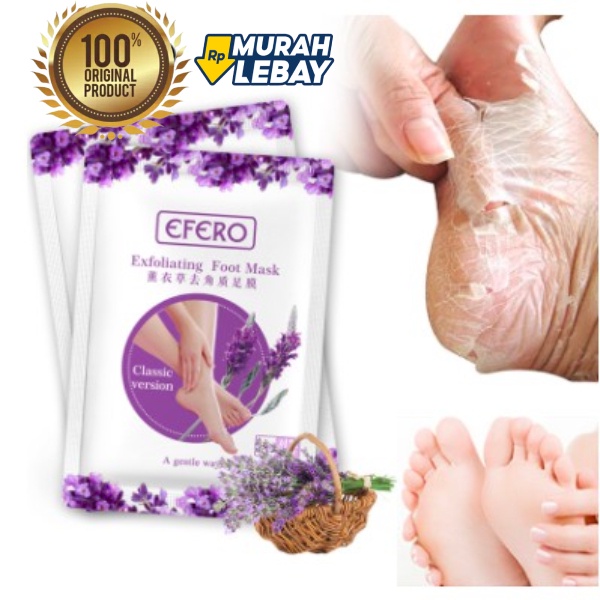 Efero Foot Mask kaki Foot Peeling Foot Exfloating Bunga Lavender Angkat Kulit Mati (1 Pasang)