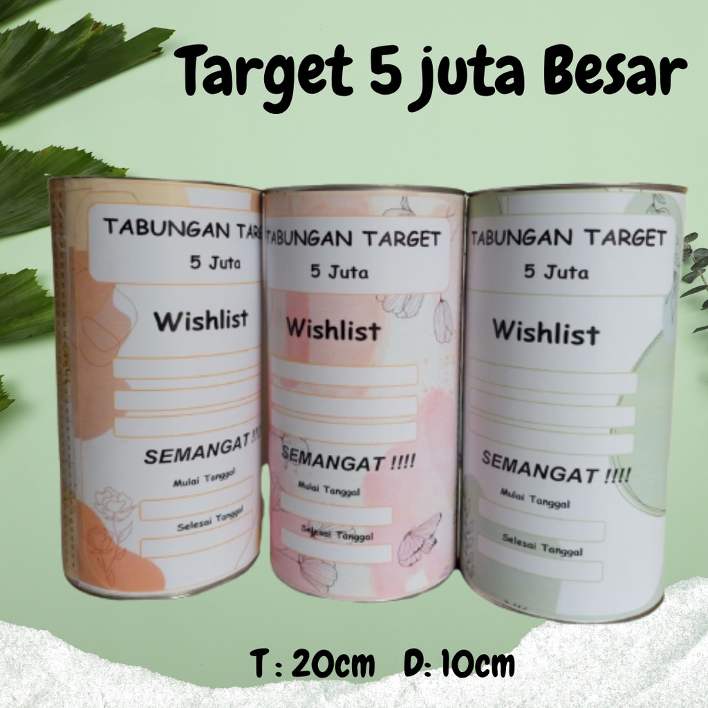 Celengan Target 5 Juta 5k buka tutup permanen jumbo large murah karakter