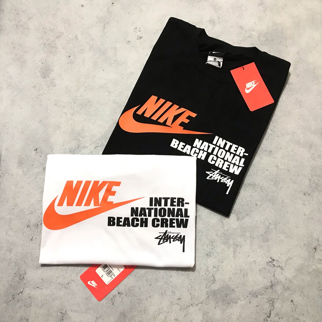 KAOS T SHIRT TEE NIKE X STUSSY HITAM PREMIUM MIRROR 1:1 ORI TERLARIS TERMURAH