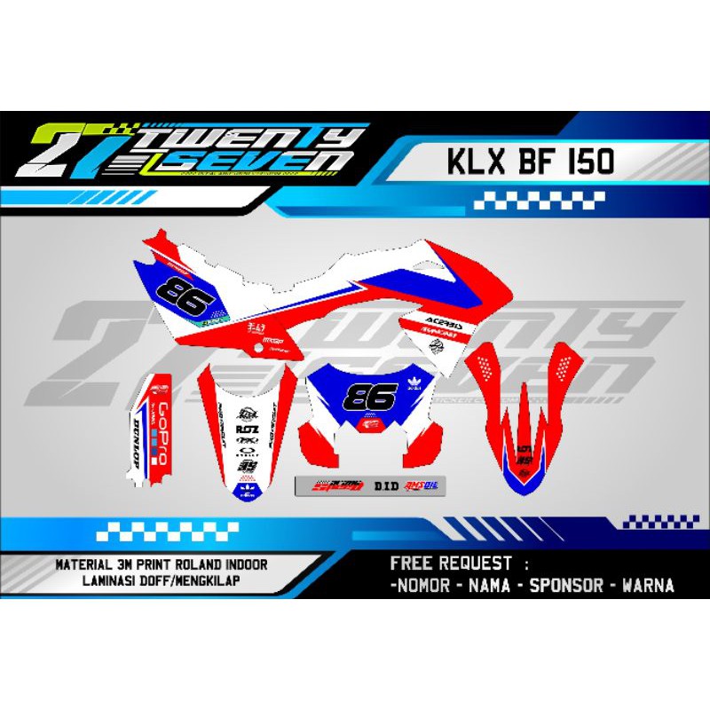 DECAL KLX BF KLX 150 L MERAH