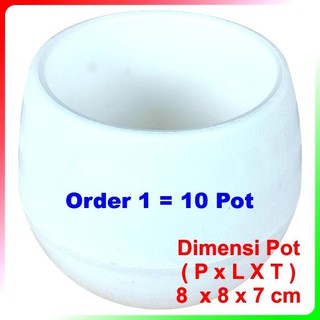 10 Pcs Pot  Bunga  Mini Putih  Murah  Untuk Dekorasi dan 