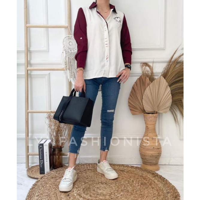 LYNFASHIONISTA-KEMEJA WANITA KOREAN STYLE/ATASAN CASUAL WANITA/723