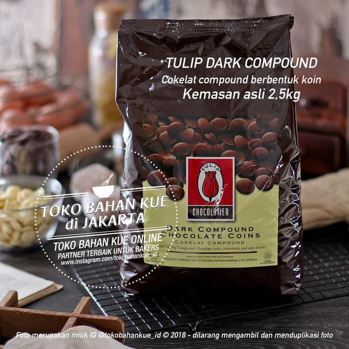 

Tulip Dark Chocolate Compound Coin 2,5kg Cokelat Coklat Tulip koin BERKUALITAS