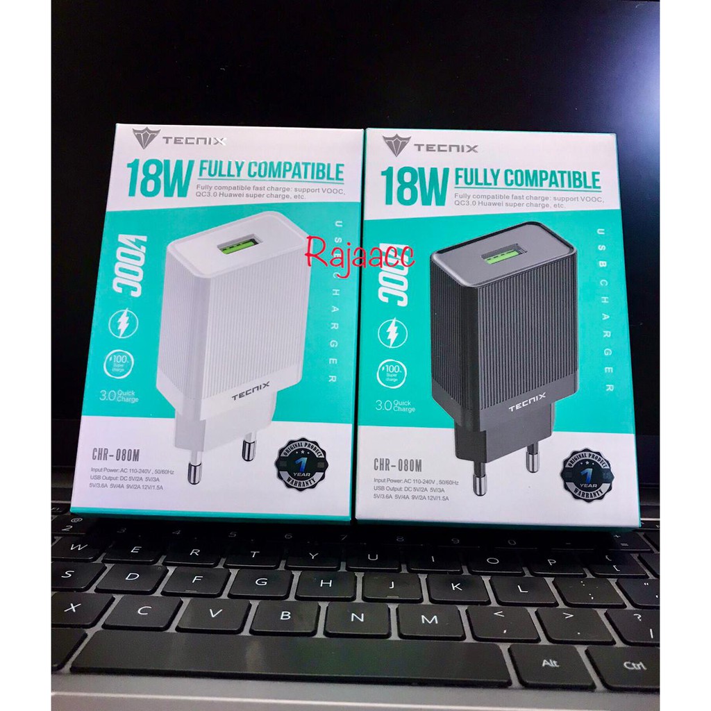 TECNIX CHR-079S / CHR-080M NEW Q.C 3.0 USB CHARGER ADAPTER 18W MAX ORIGINAL GARANSI RESMI
