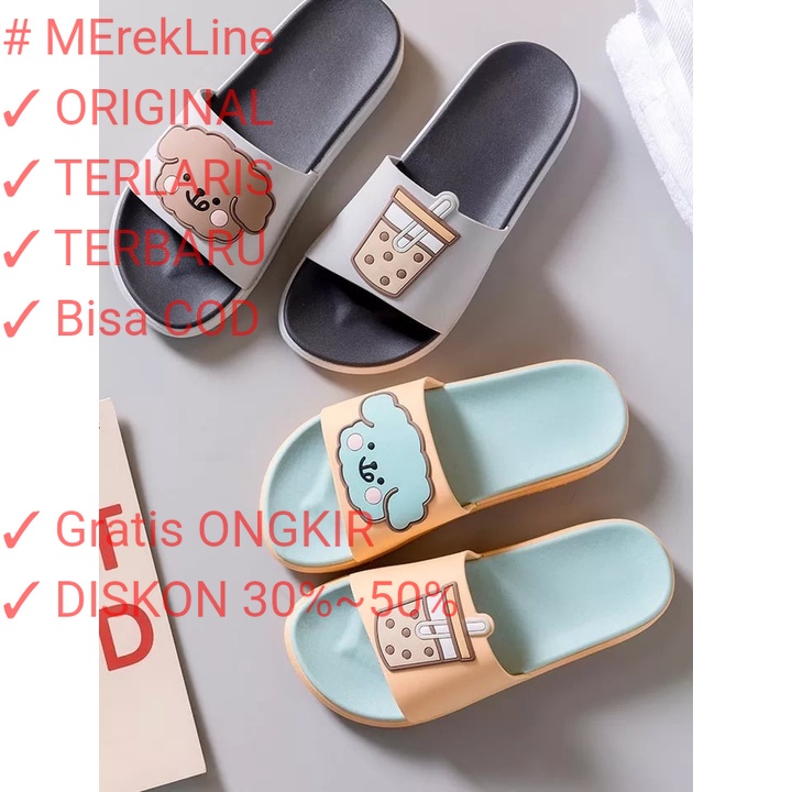 MErekLine SANDAL BTS KOREA KARET INFORE WANITA COFFE ESKRIM TERBARU. COUPLE POLOS 37-40. ILHAM JAYA 