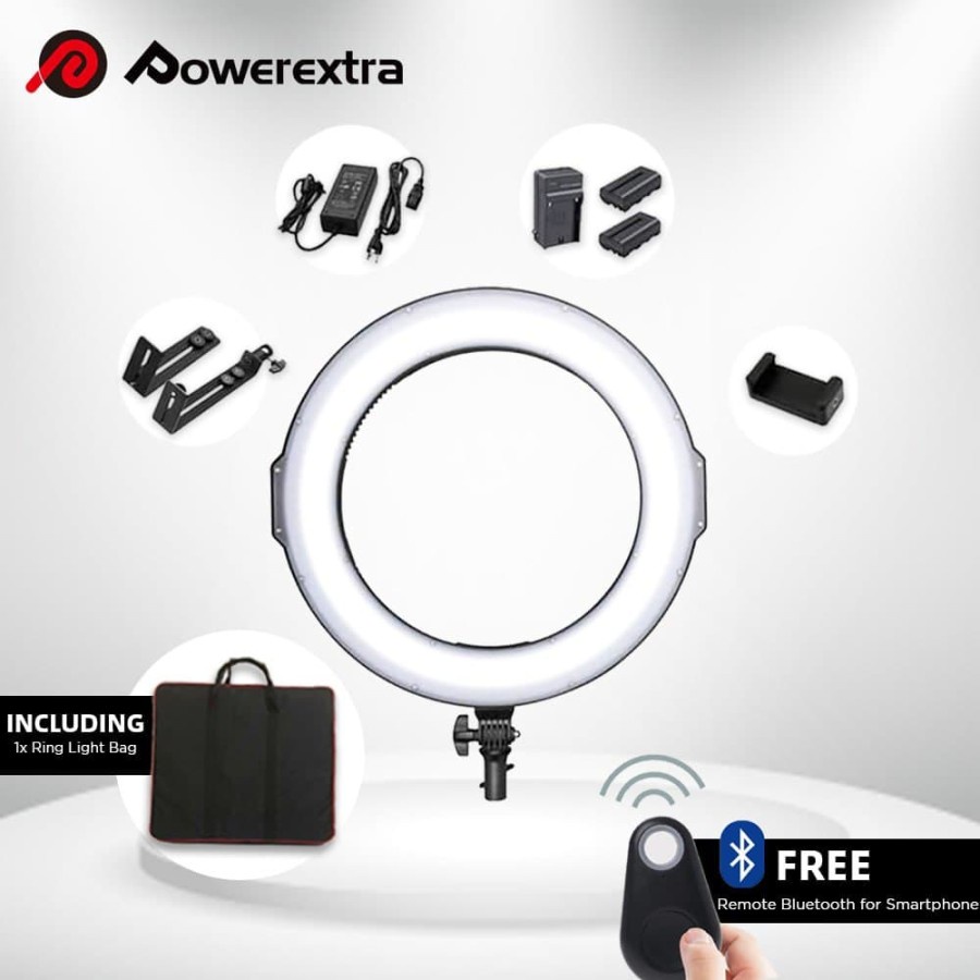 RING LIGHT POWEREXTRA PAKET 3 ( BAG + 2 BATTERY + 1 CHARGER )