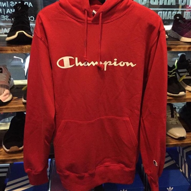 Hoddie champions bigscript red