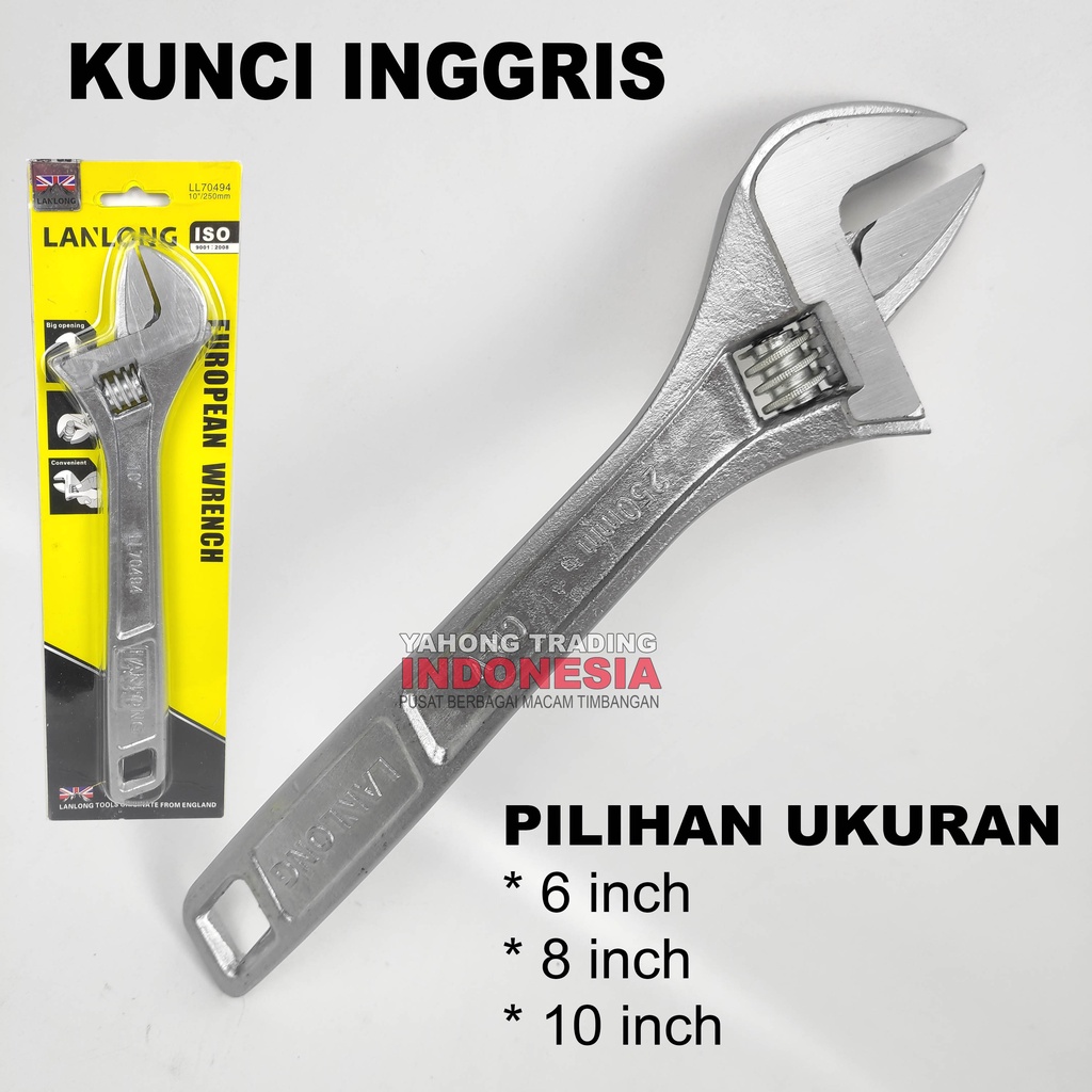 Kunci Inggris Ukuran 6&quot; inch 8&quot; inch 10&quot; inch LANLONG