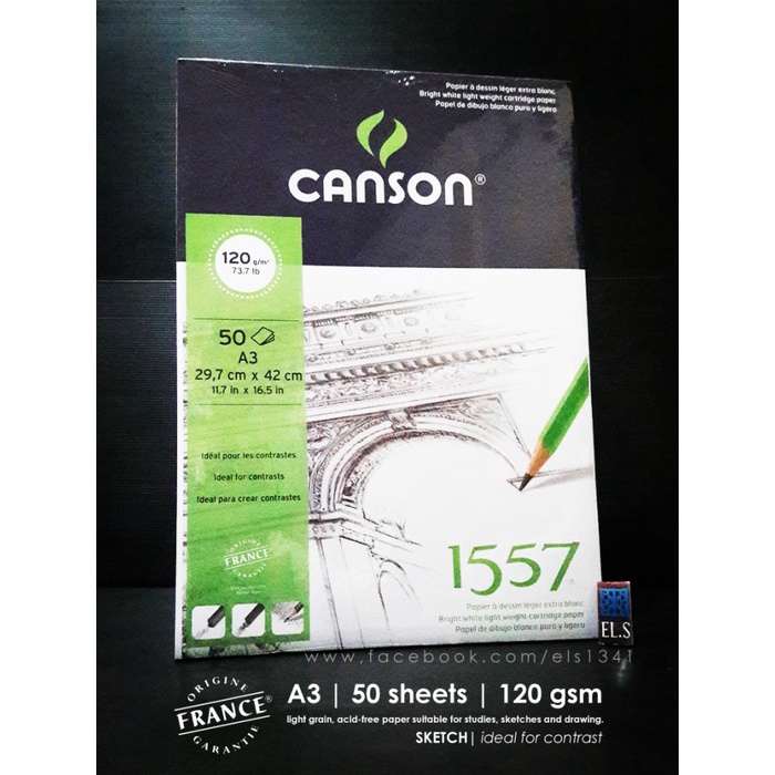 

Sketsagambar- Canson 1557 Sketch Pad A3 - Dessin Ja -Buku-Gambar-Sketsa.