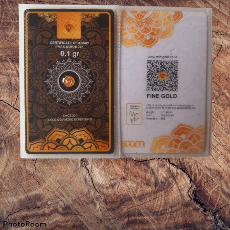 minigold 0.1 gram Logam mulia emas antam