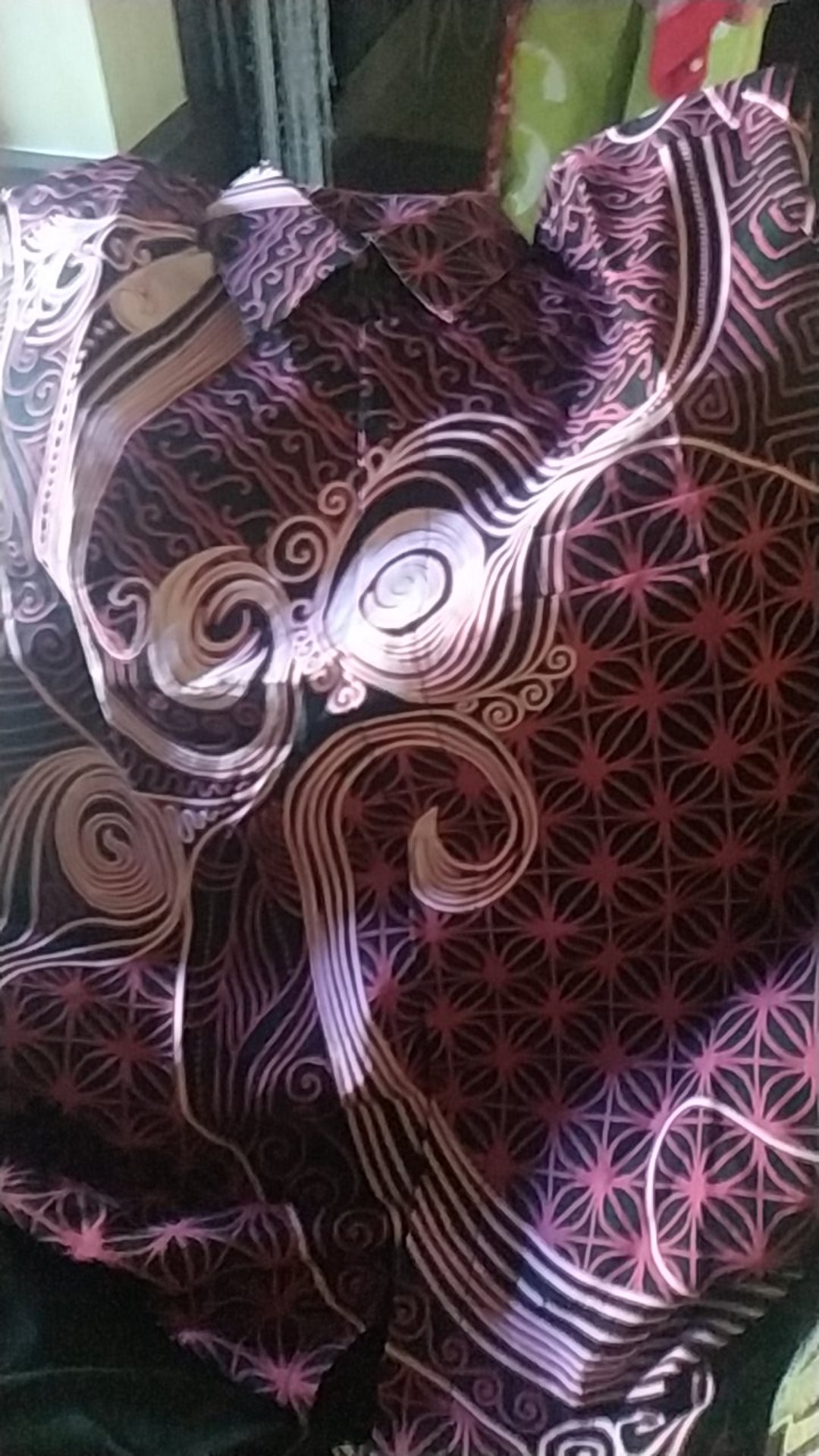 Uwer Ungu Kemeja Batik Hem Pria Lngan Panjang Full Furing